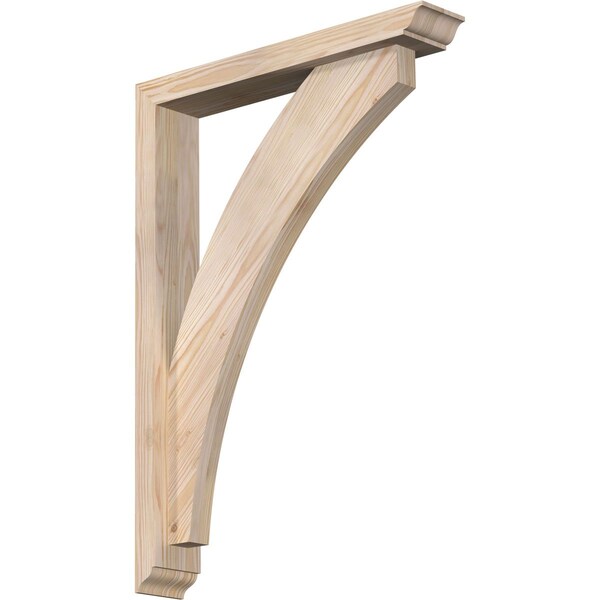 Ekena Millwork Thorton Traditional Smooth Bracket w/ Offset Brace, Douglas Fir, 3 1/2"W x 20"D x 28"H BKT0402X20X28THR01SDF - main